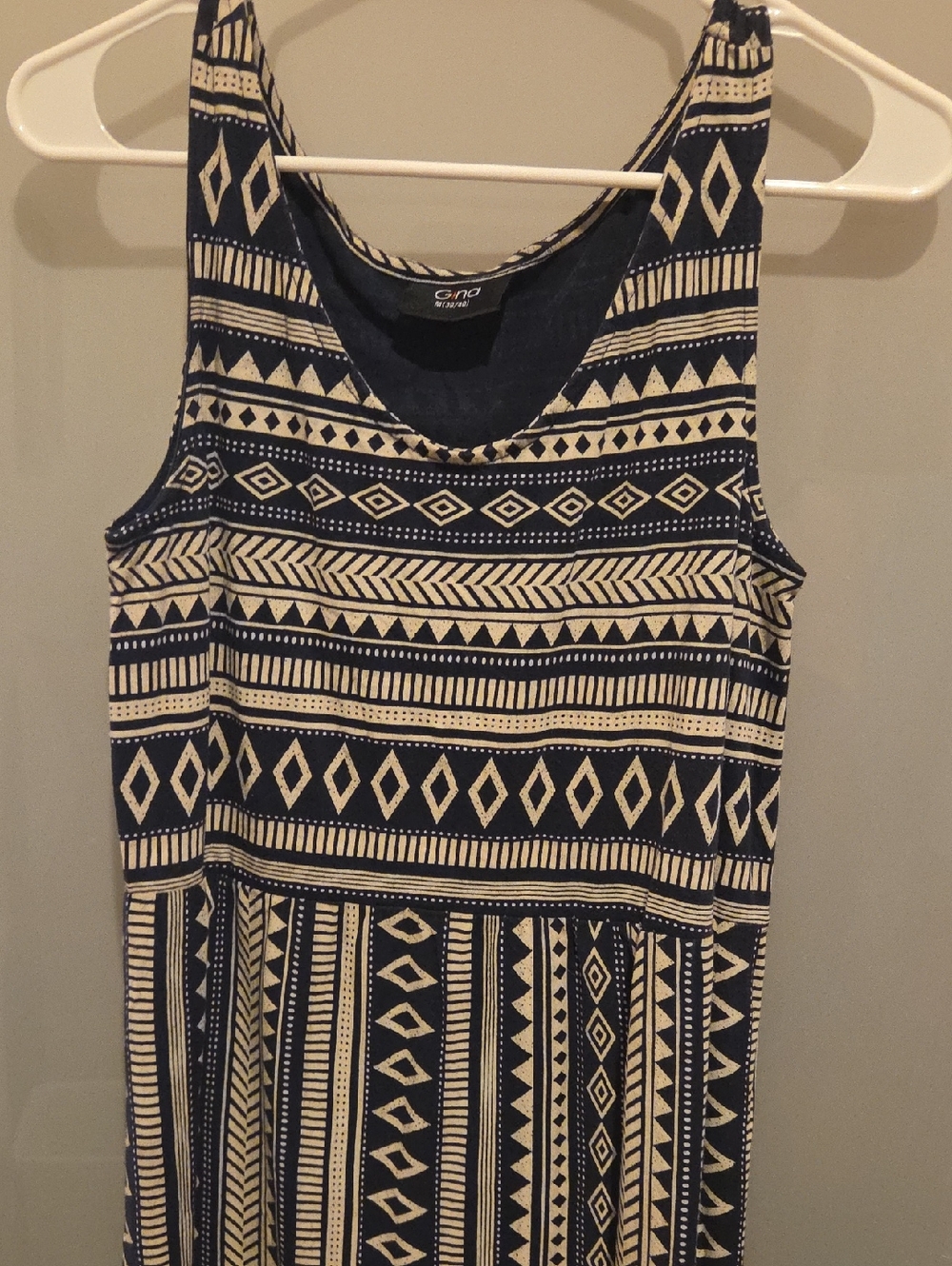 Western/Boho Print Tank Dress With Tier